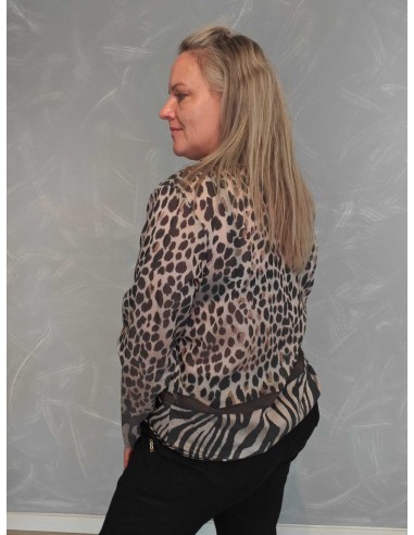 Bagside af sort/beige transparent skjorte til kvinder – TIPPY