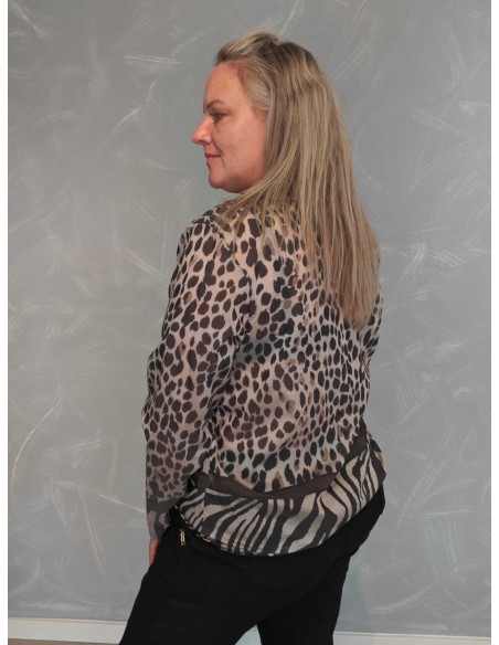 Bagside af sort/beige transparent skjorte til kvinder – TIPPY