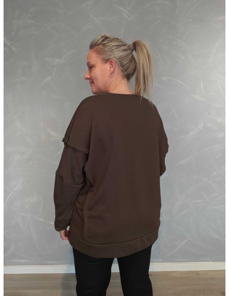 Bagside af brun sweatshirt til kvinder – TIPPY