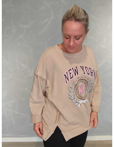 Nærbillede af New York-print på sweatshirt i bomuldsblanding – TIPPY