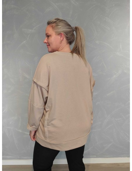Bagside af sand sweatshirt til kvinder – TIPPY
