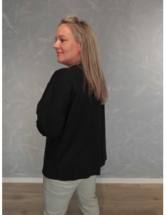 Sort cardigan med uniformsdetaljer og metalknapper – Italian Select TIPPY 2