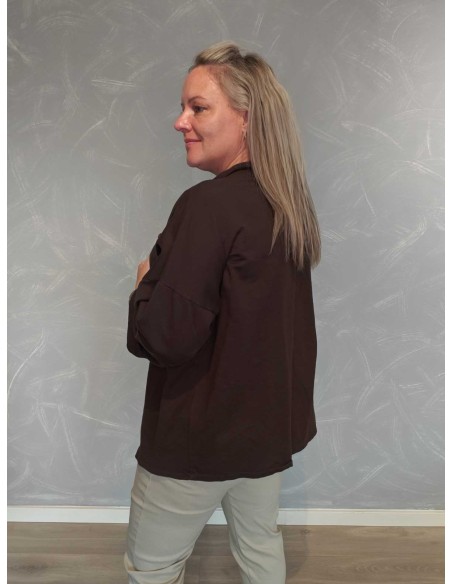 Bagside af brun cardigan til kvinder – TIPPY