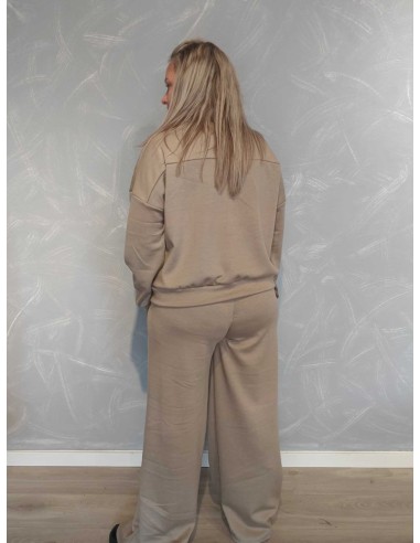 Bagside af taupe sweat-sæt til kvinder – TIPPY