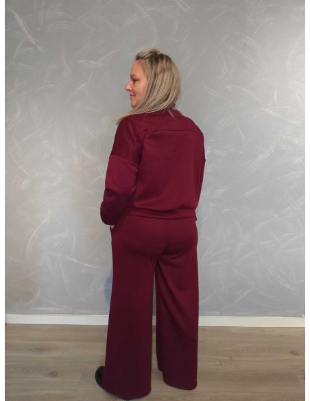 Bagside af bordeaux sweat-sæt til kvinder – TIPPY