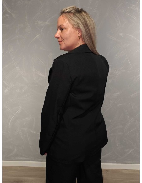 Sort blazer jakke med enkel knap | TIPPY