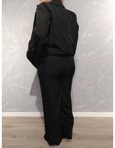 Sorte vide blazer bukser med bælte | TIPPY