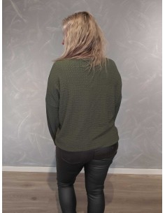 Grøn bluse med struktur og elastik | TIPPY 2