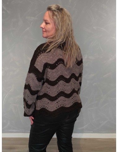 Bagside af brun/taupe strikcardigan til kvinder – TIPPY