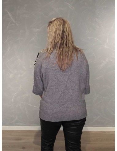 Bagside af grå bluse til kvinder – TIPPY