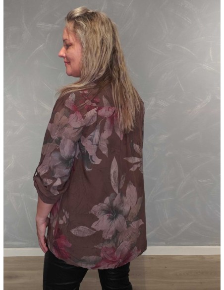 Bagside af brun skjortebluse til kvinder – TIPPY