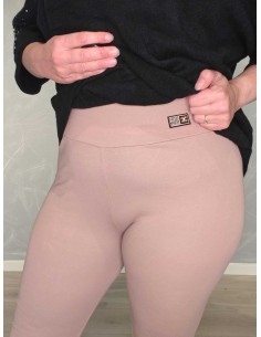 Beige leggingsbukser i bomuld med stretch – Italian Select TIPPY 2