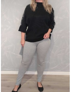 Grå leggingsbukser i bomuld med stretch – Italian Select TIPPY