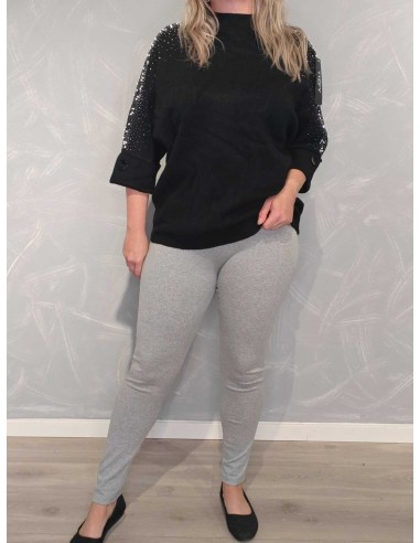 Grå leggingsbukser i bomuld med stretch – Italian Select TIPPY