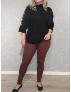 Brune leggingsbukser i bomuld med stretch – Italian Select TIPPY