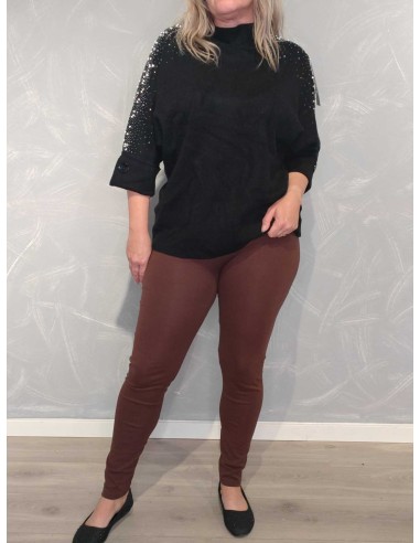 Brune leggingsbukser i bomuld med stretch – Italian Select TIPPY