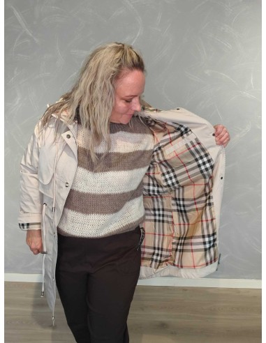 Ternet foer i sandfarvet lang jakke – Italian Select TIPPY