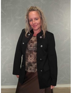 Sort uniformsblazer i viskoseblanding med dekorative knapper – TIPPY Collection”
