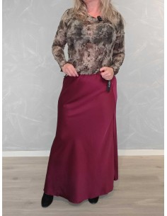 Bordeaux satinnederdel i polyester med elastisk talje – Italian Select TIPPY