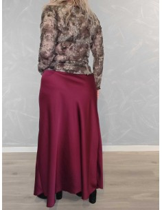 Bordeaux satinnederdel i polyester med elastisk talje – Italian Select TIPPY 2