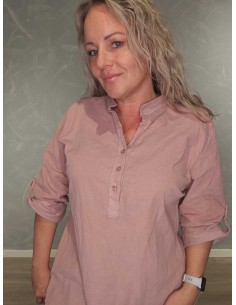 Antic Rose skjortebluse i bomuld med flæsedetalje – TIPPY Collection 2