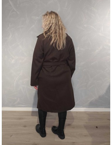Bagside af brun trenchcoat til kvinder – TIPPY