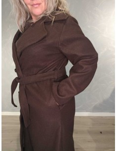 Brun trenchcoat i polyester med bindebånd og lommer – TIPPY Collection 2