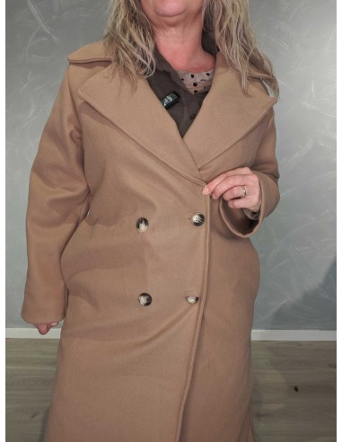 Dobbeltradet knaplukning på beige trenchcoat – TIPPY