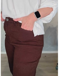 Brune KAROSTAR jeans i strækbar denim med afslappet pasform og tilspidsede ben – TIPPY 2
