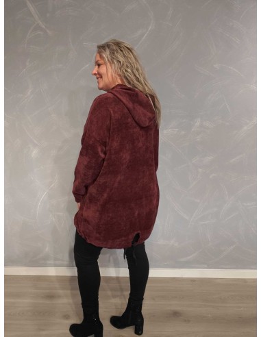 Bagside af bordeaux sweattunika med hætte – TIPPY Italian Select