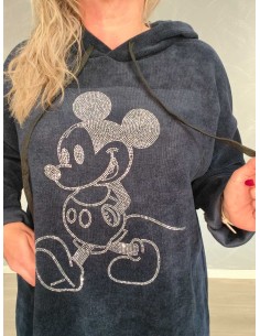 Navy sweattunika i fløjl med hætte og Mickey-motiv – TIPPY Italian Select 2