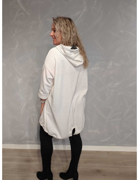 Bagside af milk sweattunika med hætte – TIPPY Italian Select