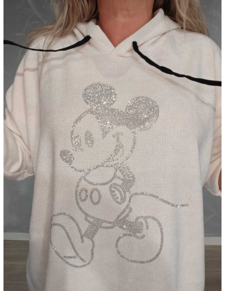Mickey-motiv i similisten på milk sweattunika – TIPPY Italian Select