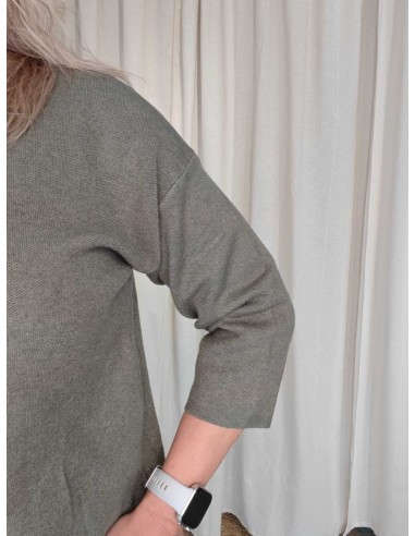 3/4 ærmer på khaki strikbluse – TIPPY