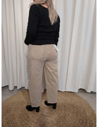 Bagside af beige ballonfit jeans til kvinder – TIPPY