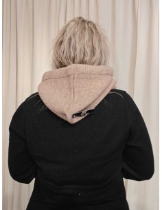Beige balaclava i 100% akryl med snøre og halsstykke – TIPPY 2