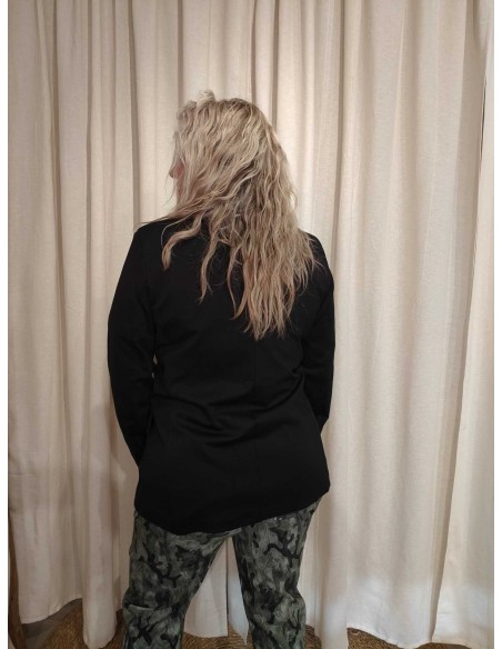 Bagside af sort blazer i viskoseblanding til kvinder – TIPPY