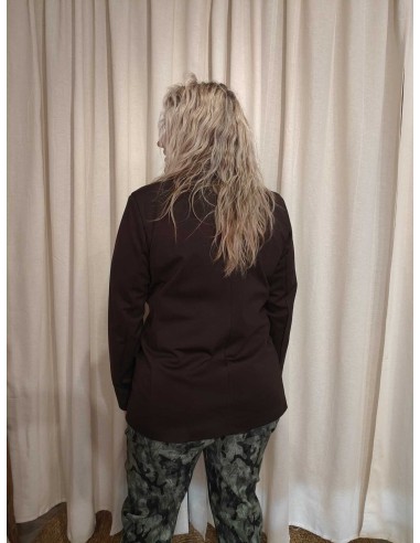 Bagside af brun blazer i viskoseblanding til kvinder – TIPPY