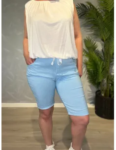 Blå shorts med stræk og snøre til kvinder – TIPPY Collection