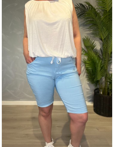 Blå shorts med stræk og snøre til kvinder – TIPPY Collection