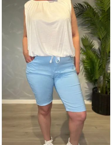 Blå shorts med stræk og snøre til kvinder – TIPPY Collection