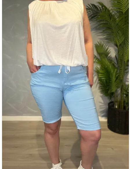 Blå shorts med stræk og snøre til kvinder – TIPPY Collection
