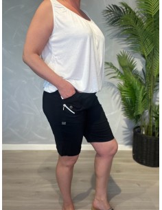 Sort shorts i bomuld og elastan med lynlåsdetalje – Cherry Berry TIPPY