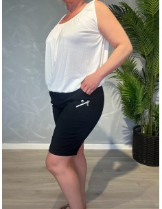 Sort shorts i bomuld og elastan med lynlåsdetalje – Cherry Berry TIPPY 2
