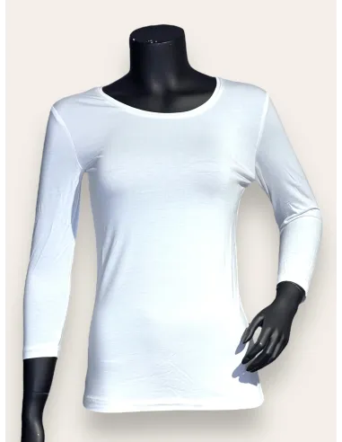 3/4 ærmet bluse i milk – TIPPY Basic Collection