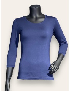 navy 3/4 ærmet basisbluse til kvinder – TIPPY Basic Collection