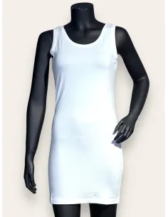 hvid lang top til kvinder i blød viskose – TIPPY Basis Collection