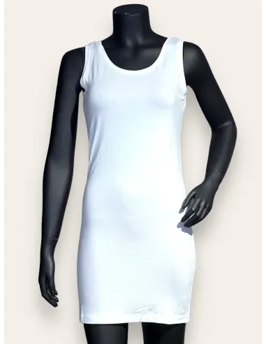 hvid lang top til kvinder i blød viskose – TIPPY Basis Collection