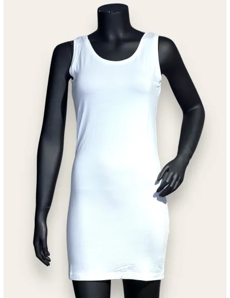 hvid lang top til kvinder i blød viskose – TIPPY Basis Collection