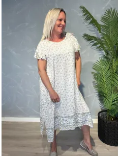 Sand midi kjole med blomster print til kvinder – Tippy Collection 2